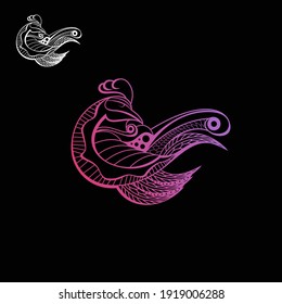 Diseño de pavo real creativo, plantilla vectorial