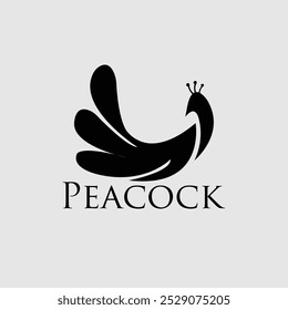 peacock line art logo in luxury style, vector Peacock Logo design, template.