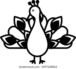 Ein Pfau im Stil eines Liniensymbols