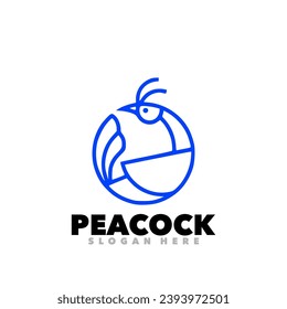 Peacock line symbol design logo template 