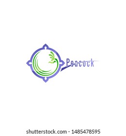 peacock logo in 3d style business template, emblem animal design