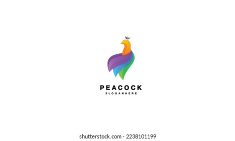 peacock logo abstract gradient colorful