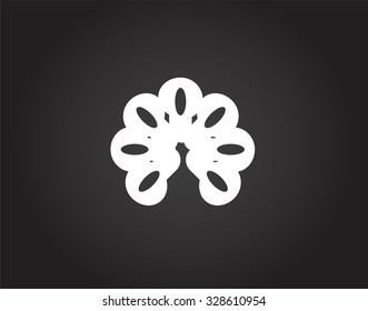 Peacock Logo abstract negative space design vector template. Luxury Fashion Logotype concept vector icon