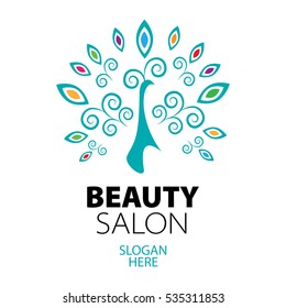 peacock logo for beauty salon