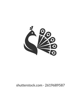 peacock logo with colorful flat design