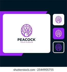 peacock logo design with bird