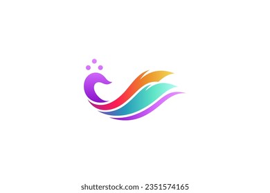 Peacock logo design with colorful gradient