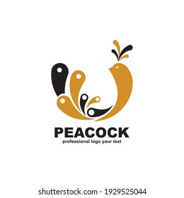 Peacock logo design template vector illustration 