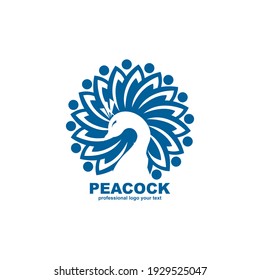 Peacock Logo Design Template Vector Illustration Stock Vector (Royalty ...