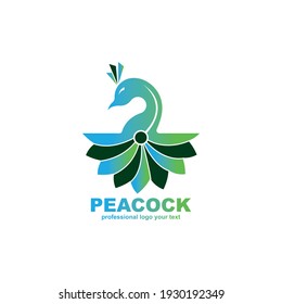 Ilustración vectorial del diseño del logotipo de Peacock 
