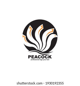 Peacock logo design template vector illustration 
