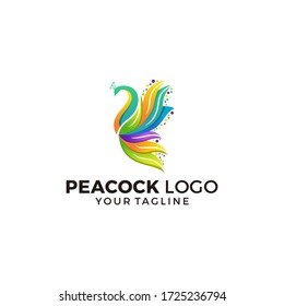 Ilustración del vector de diseño del logotipo de Peacock