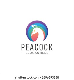 Awesome Colorful Peacock Logo Design Vector Stock Vector (royalty Free 