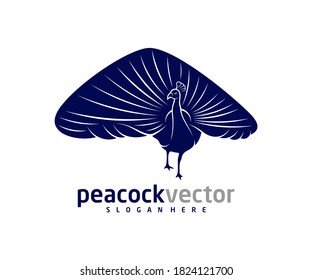 Peacock logo design vector template, Peacock bird illustration