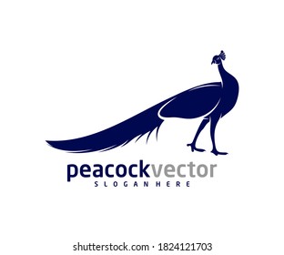 Peacock logo design vector template, Peacock bird illustration