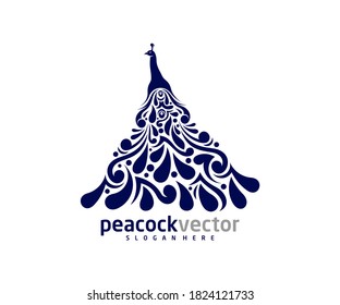 Peacock logo design vector template, Peacock bird illustration