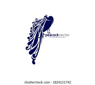 Peacock logo design vector template, Peacock bird illustration