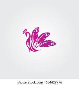 Peacock Logo Icon Animal Swan Stock Vector (royalty Free) 634429976 