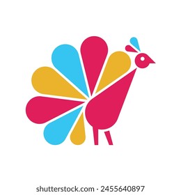 Peacock logo. Icon design. Template elements	