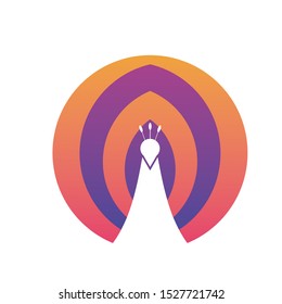 peacock logo icon design vector with gradient color