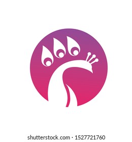 peacock logo icon design vector with gradient color