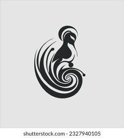 Peacock logo icon vector, beautiful bird illustration design
