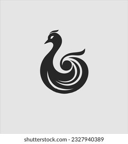 Peacock logo icon vector, beautiful bird illustration design
