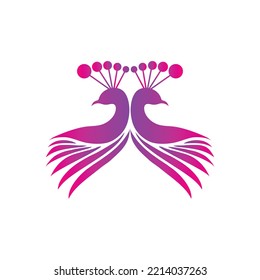 Peacock Logo Icon Vector Design.