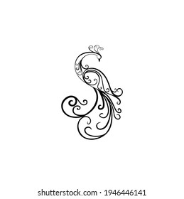 Peacock Logo Isolated on White Background, Perfect Cards for Any Other Kind of Design, Birthday and Other Holiday