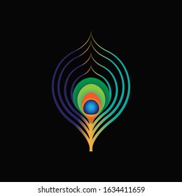 Peacock logo in low polygon style. Peacock vector logo and label for web, mobile and print. Colorfull peacock feathers logo.