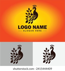 Logotipo Peacock estilo de lujo icono marca marca marca marca marca marca pavo real plantilla de logotipo vector editable