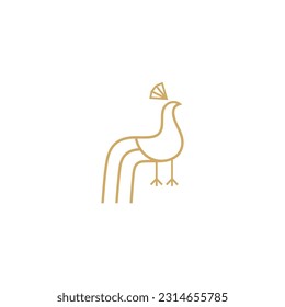 peacock logo in minimalist and simple line art style