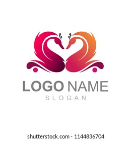 
peacock logo with simple and beautiful look, logo ready to use