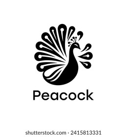 Logotipo de pavo real elegancia simple y limpio