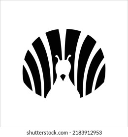 peacock logo template. bird silhouette sign and symbol.
