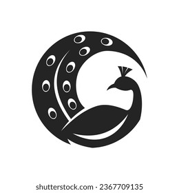 peacock logo template Isolated. Brand Identity. Icon Abstract Vector graphic
