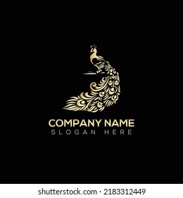 Peacock logo vector illustration design 