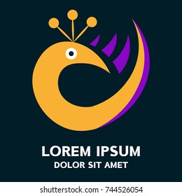 Peacock logo .  Vector illustration isolated on background .
