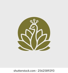 Peacock lotus logo for sale.