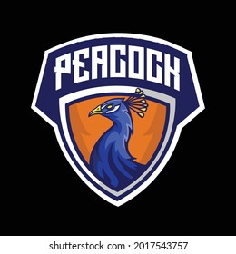 Peacock mascot esport logo. Illustration for Sport, Badge, Printing Design and Esport Team.
