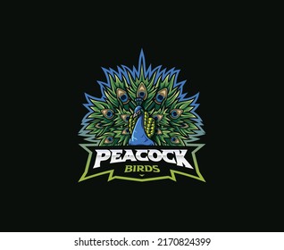Peacock mascot logo design. Peacock bird vector illustration. Logo illustration for mascot or symbol and identity, emblem sports or e-sports gaming team
