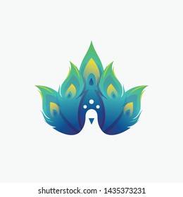 peacock modern illustration logo vector