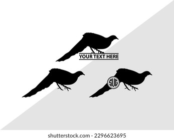 Silución de la ilustración del vector monograma de pavo real