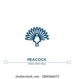 peacock outline vector icon. simple element illustration. peacock outline icon from editable india concept. can be used for web and mobile

