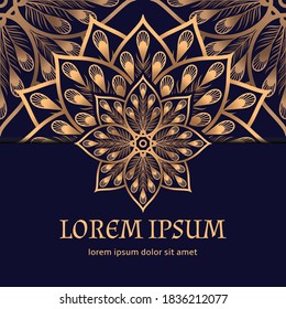 Peacock pattern luxury background vector. Oriental feathers card template. Indian design for Diwali, Christmas party invitation, New year holiday, wedding, beauty spa, save the date, birthday.