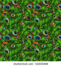 peacock pavonine seamless pattern