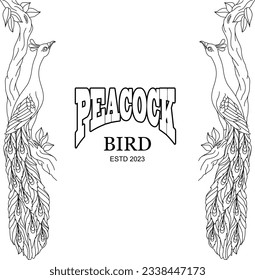 Peacock or peafowl vector design art concept
