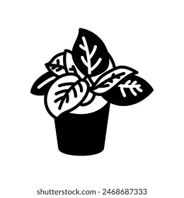 Peacock Plant Isolated Icon, vector illustration