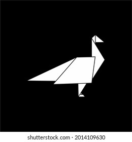 Peacock Polygonal Lines Illustration for Logo or Graphic Design Element. Vector Illustration