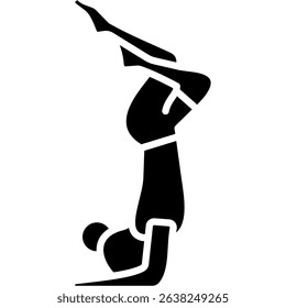 Peacock Pose Icon Glyph Vector Illustration